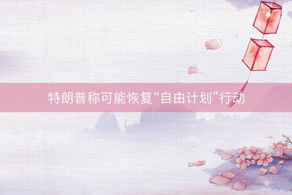特朗普称可能恢复“自由计划”行动
