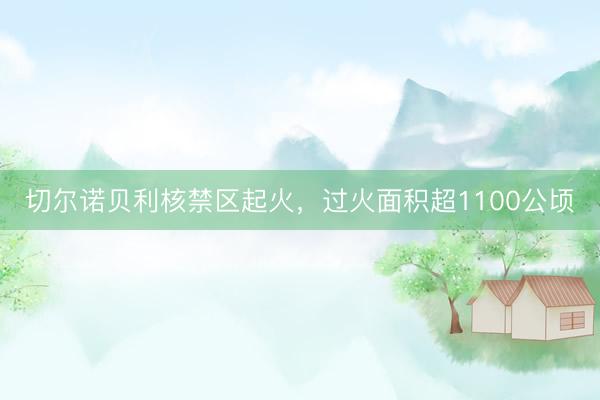 切尔诺贝利核禁区起火，过火面积超1100公顷