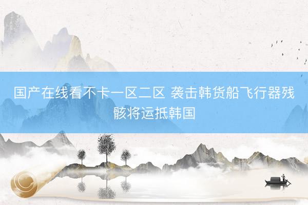 国产在线看不卡一区二区 袭击韩货船飞行器残骸将运抵韩国