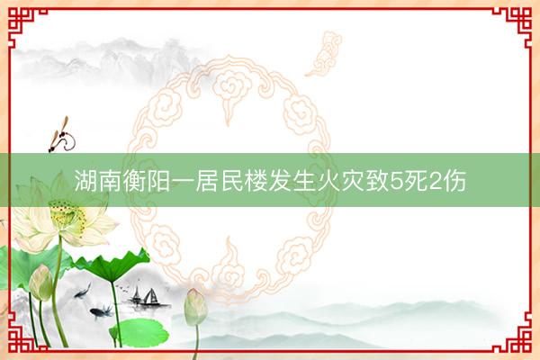湖南衡阳一居民楼发生火灾致5死2伤