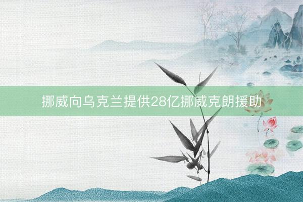 挪威向乌克兰提供28亿挪威克朗援助