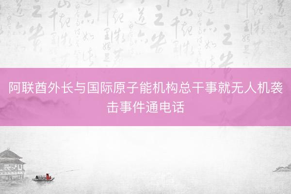 阿联酋外长与国际原子能机构总干事就无人机袭击事件通电话