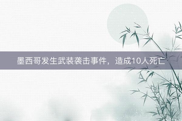 墨西哥发生武装袭击事件，造成10人死亡
