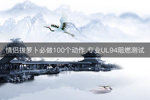 情侣拔萝卜必做100个动作 专业UL94阻燃测试