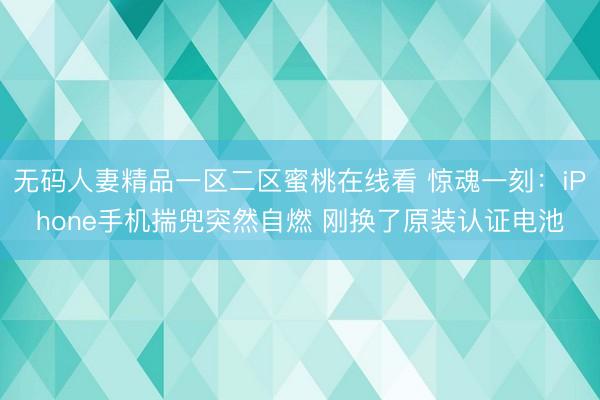无码人妻精品一区二区蜜桃在线看 惊魂一刻：iPhone手机揣兜突然自燃 刚换了原装认证电池