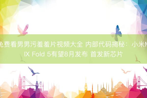 免费看男男污羞羞片视频大全 内部代码揭秘：小米MIX Fold 5有望8月发布 首发新芯片