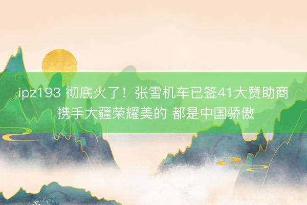 ipz193 彻底火了！张雪机车已签41大赞助商 携手大疆荣耀美的 都是中国骄傲