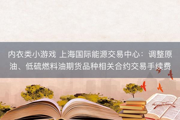 内衣类小游戏 上海国际能源交易中心：调整原油、低硫燃料油期货品种相关合约交易手续费