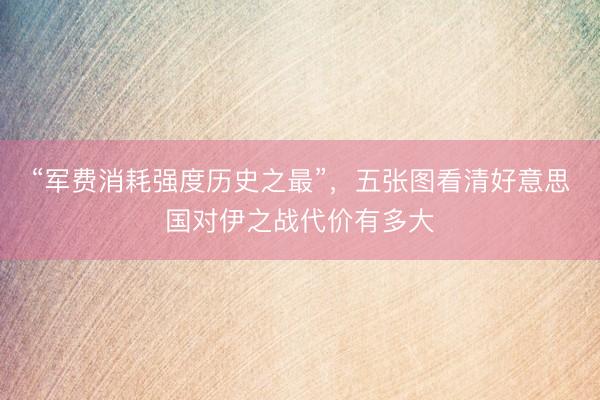 “军费消耗强度历史之最”，五张图看清好意思国对伊之战代价有多大