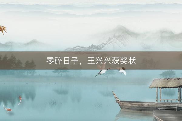 零碎日子，王兴兴获奖状