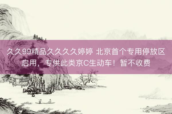 久久99精品久久久久婷婷 北京首个专用停放区启用，专供此类京C生动车！暂不收费