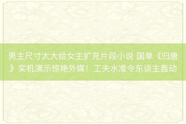 男主尺寸太大给女主扩充片段小说 国单《归唐》实机演示惊艳外媒！工夫水准令东谈主轰动