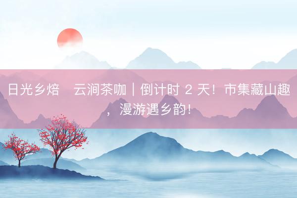 日光乡焙・云涧茶咖｜倒计时 2 天！市集藏山趣，漫游遇乡韵！