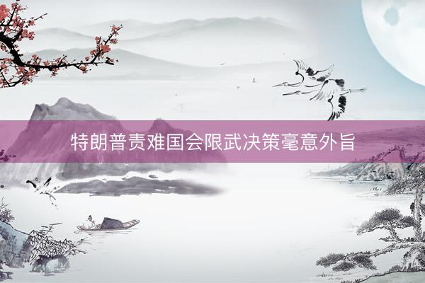 特朗普责难国会限武决策毫意外旨