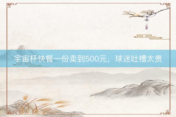 宇宙杯快餐一份卖到500元，球迷吐槽太贵